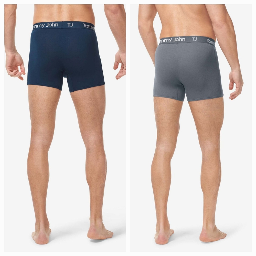 Tommy John Men's NIP 2 Pack Cotton Stretch 4" Inseam Boxer Briefs Size Small - Picture 5 of 6